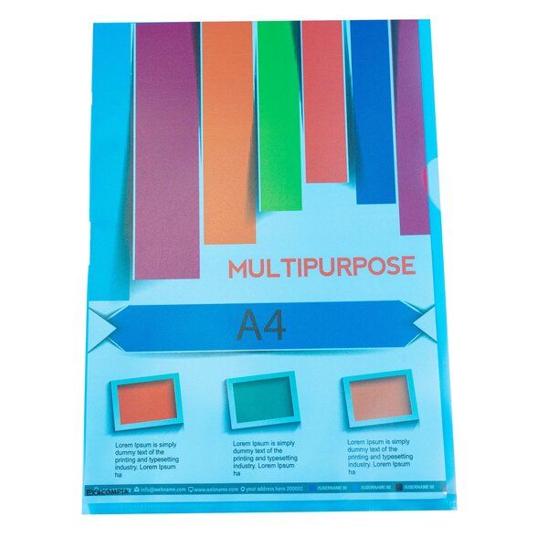 Sachet De 100 Pochettes Coin Polypropylène Grainé 12/100e - A4 - Couleurs Assorties - X 10 - Exacompta