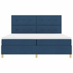 vidaXL Lit à ressorts avec matelas Bleu 200 x 200 cm tissu