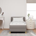 vidaXL Lit avec sommier à ressort et matelas en taupe - 80x200 cm