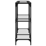 vidaXL Table console avec dessus en verre transparent 98x30x81cm acier