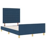 vidaXL Cadre de lit avec tête de lit Bleu 120 x 190 cm tissu