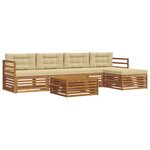 vidaXL Ensemble de canapés d'extérieur 6 pc Naturel et Beige