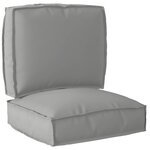 vidaXL Set de coussins de palette 2 Pièces Gris Tissu Oxford
