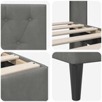 vidaXL Cadre de lit avec tête de lit Gris foncé 140 x 200 cm Velours