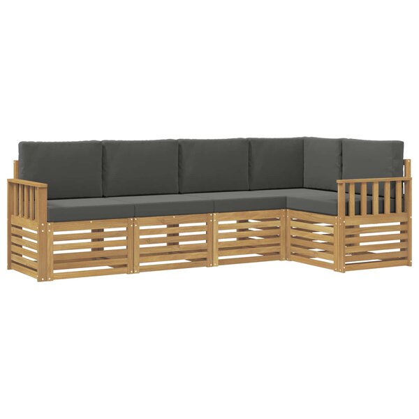 vidaXL Ensemble de canapés d'extérieur 5 pc Blanc et anthracite