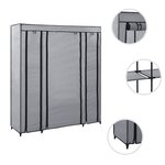 vidaXL Armoire avec compartiments et tiges Gris 150x45x176 cm Tissu
