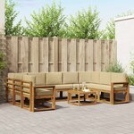 vidaXL Ensemble de canapés d'extérieur 10 Pièces Naturel et Beige