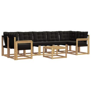 vidaXL Ensemble de canapés d'extérieur 8 pc Blanc et noir