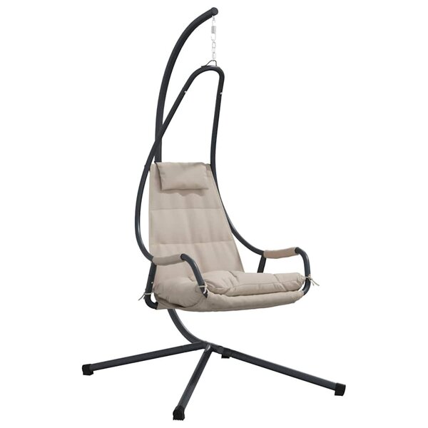 vidaXL Chaise suspendue Pliant Manuel Taupe 94 x 107 x 196.5 cm Acier
