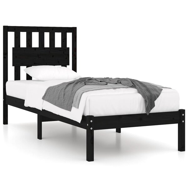vidaXL Cadre de lit sans matelas noir bois massif