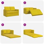 vidaXL Canapé-lit 2 en 1 jaune foncé 122x204x55 cm velours