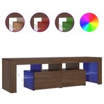 vidaXL Meuble TV avec lumières LED Chêne marron 140x36 5x40 cm
