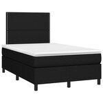 vidaXL Sommier à lattes de lit matelas et LED noir 120x190 cm tissu
