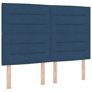 vidaXL Lit à ressorts avec matelas avec LED Bleu 140 x 190 cm tissu