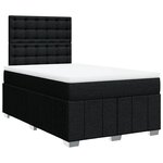vidaXL Sommier à lattes de lit avec matelas Noir 120x200 cm Tissu