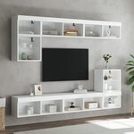 vidaXL Meuble TV avec lumières LED blanc 80x30x30 cm