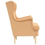 vidaXL Fauteuil Beige Bouclé