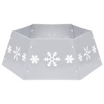 vidaXL Jupe de sapin de Noël Argenté et blanc Ø68x25 cm
