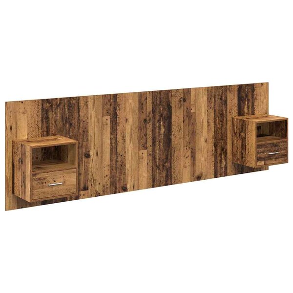 vidaXL Tête de lit avec armoire 3 Pièces Bois Ancien Bois d'ingénierie