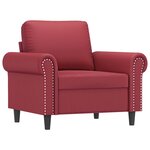 vidaXL Fauteuil Rouge bordeaux 60 cm Similicuir