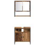 vidaXL Ensemble de meubles de salle de bain 4 pièces en bois vintage  bois d'ingénierie.