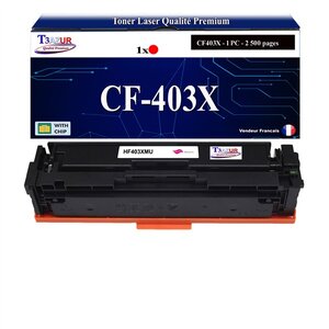 T3AZUR -Toner compatible avec CF403X (201X) pour HP Color LaserJet Pro MFP M274n M277dw M277n - Magenta