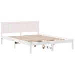 vidaXL Cadre de lit Blanc 150 x 200 cm Bois de pin massif