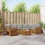 vidaXL Ensemble de canapés d'extérieur 8 pc Gris Naturel et Clair