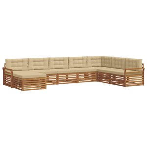 vidaXL Ensemble de canapés d'extérieur 8 pc Naturel et Beige