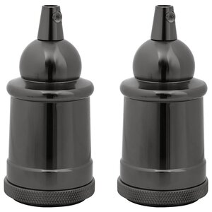 vidaXL Douilles de lampe 2 Pièces noir brillant E27