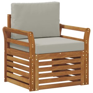 vidaXL Canapé d’extérieur Bois d'acacia massif et polyester Naturel