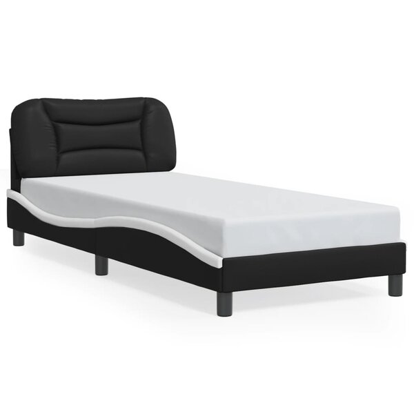 vidaXL Cadre de lit sans matelas noir et blanc 80x200 cm similicuir