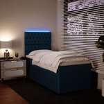 vidaXL Sommier à lattes de lit avec matelas bleu 80x200 cm velours