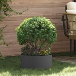 vidaXL Pots de fleurs en plastique noir Noir Plastique Moyen Solide