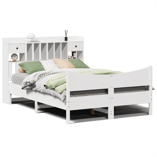 vidaXL Cadre de lit sans matelas blanc 160x200 cm bois de pin massif