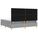 vidaXL Lit à ressorts avec matelas Gris clair 200 x 200 cm tissu