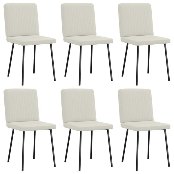vidaXL Chaises à manger lot de 6 crème velours