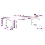 vidaXL Étagère de vasque murale acier et bois de chêne massif