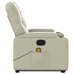 vidaXL Fauteuil inclinable de massage Crème Similicuir