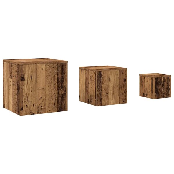 vidaXL Tables d'appoint 3 Pièces chêne artisanal bois d'ingénierie