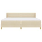 vidaXL Lit à ressorts avec matelas Crème 200 x 200 cm tissu