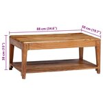 vidaXL Table basse Bois massif 88x50x38 cm