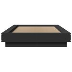 vidaXL Cadre de lit avec lumières LED sans matelas noir 75x190 cm