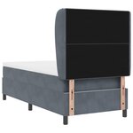 vidaXL Lit à ressorts avec matelas gris foncé 90x200 cm en velours
