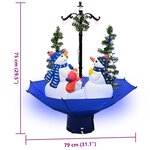 vidaXL Arbre de Noël neigeux avec base de parapluie Bleu 75 cm PVC