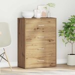 vidaXL Buffet Chêne artisanal 60 x 31 x 84 cm Bois d'ingénierie