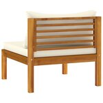 Salon de jardin meuble d'extérieur ensemble de mobilier 3 pièces avec coussin crème bois d'acacia solide 02_0015916