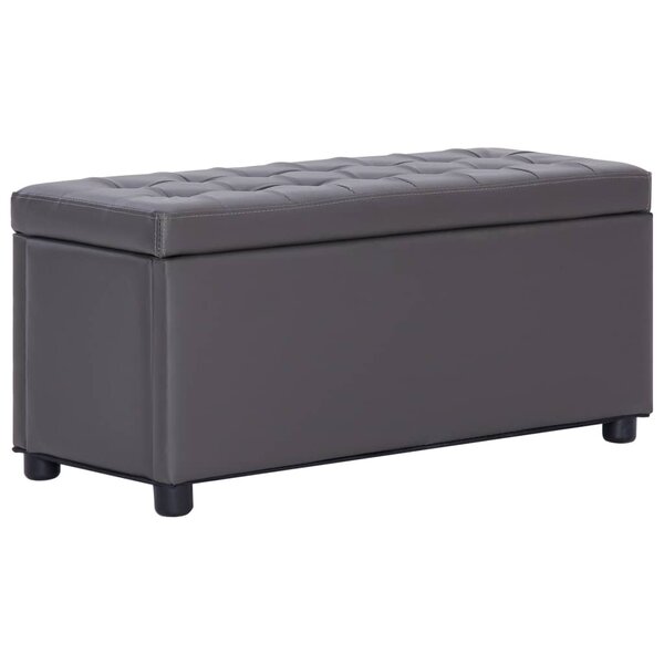 Pouf coffre banquette de rangement 87 5 cm similicuir gris 02_0010826