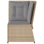 vidaXL Canapé d'angle de jardin avec coussins beige résine tressée
