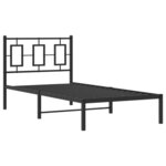 vidaXL Cadre de lit métal sans matelas avec tête de lit noir 90x190 cm